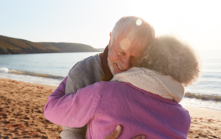 A couple in their 60s facing the emotional challenges of downsizing