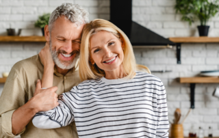 a couple in their 60s downsizing their home together