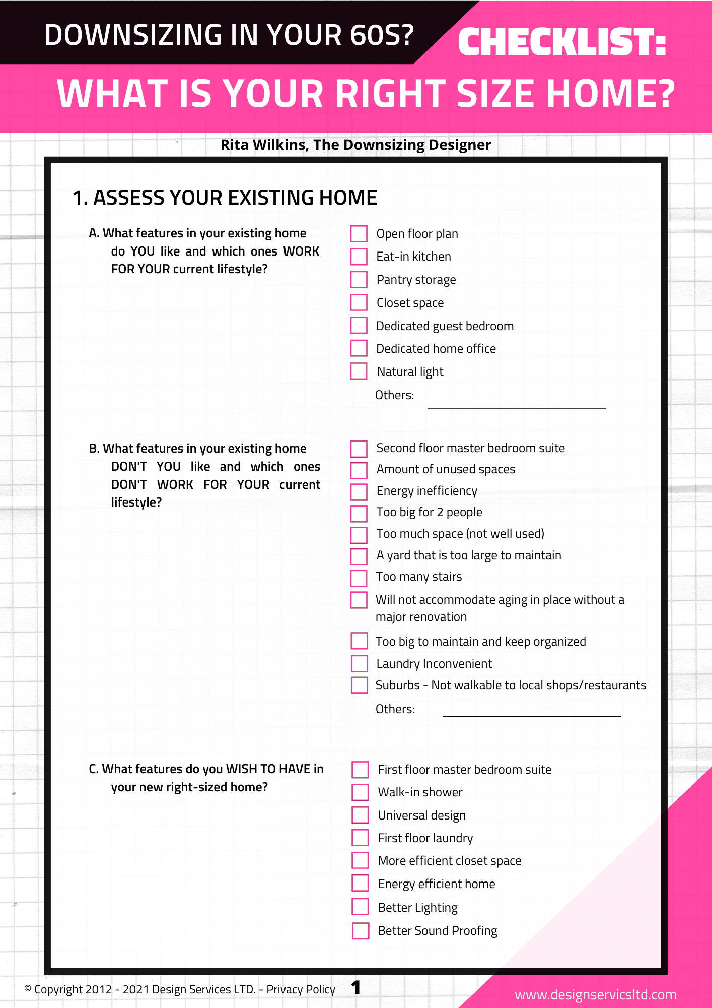 Downsizing and decluttering home checklist