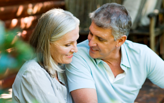 A couple in their 60s discussing when to declutter and minimalize