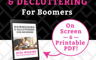 Online workbookbook and printable PDF for downsizing and decluttering