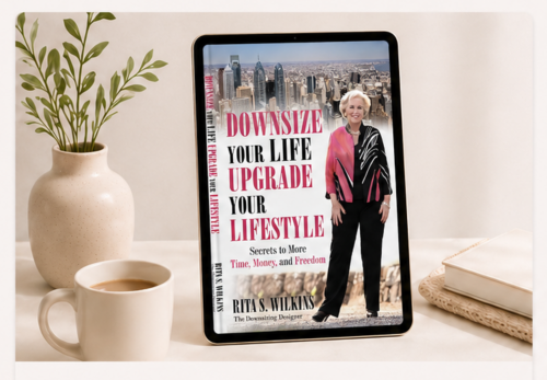 Image of Rita's Downsize Your Life, Upgrade Your Lifestyle book.