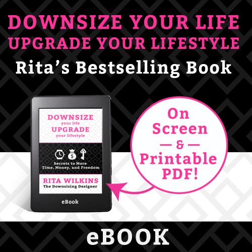 PIcture of Rita's best-selling book for downsizing and decluttering