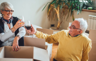 A retired couple enjoying their new lifestyle and have downsized.