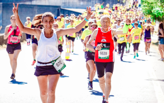 An image of all ages running a marathon to their new lifestyle.