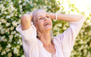 An image of a woman in her 60s changing her lifes and lifestyle.