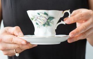a teacup that represents decluttering sentimental things